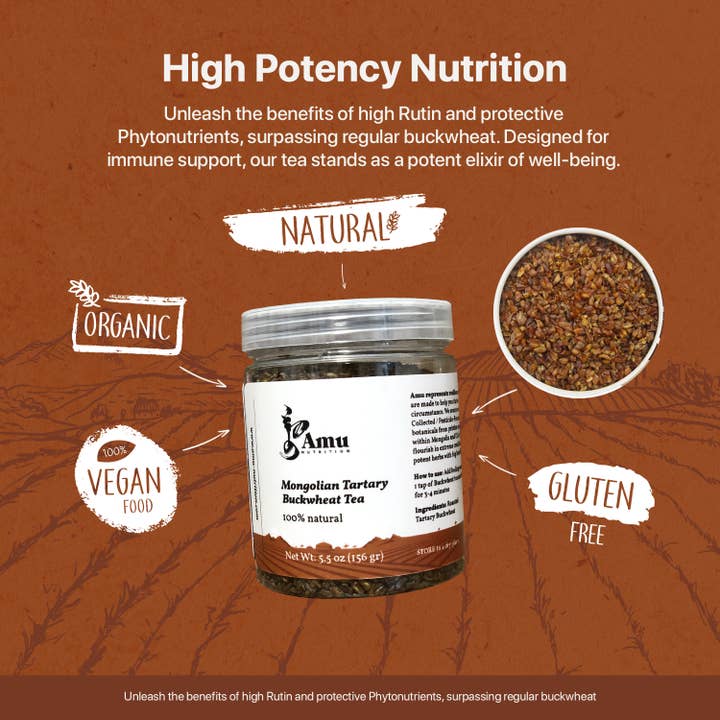 Amu Nutrition - Wholesale Loose tea - Himalayan Tartary Buckwheat Tea for Teashops 35 serving size2