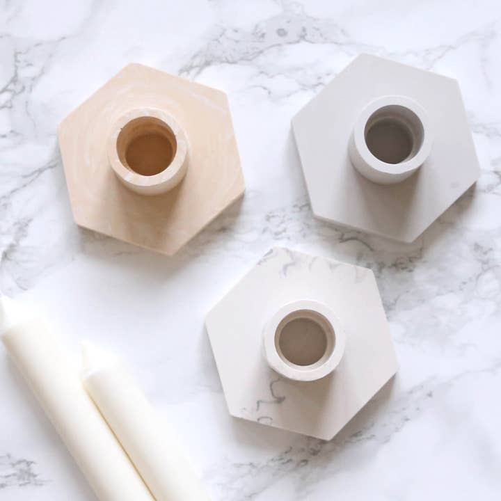 Hexagon candle holder for wholesale by Element