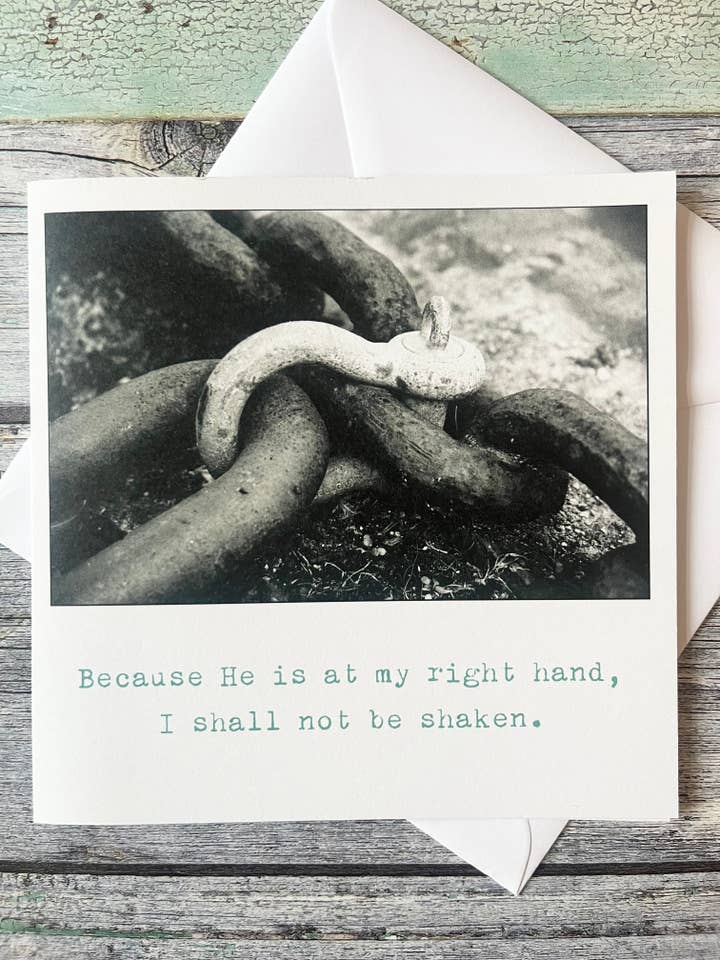 I shall not be shaken Greeting Card of Bible verse Psalm 16 for wholesale by Fieldnote