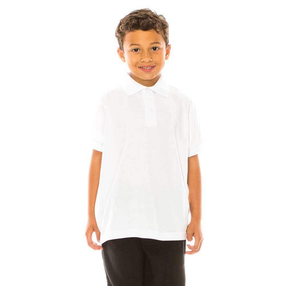 Unik - Wholesale T-Shirt - Kids - Boy's Premium Polo School Uniform Shirt Sizes 5-18 White3