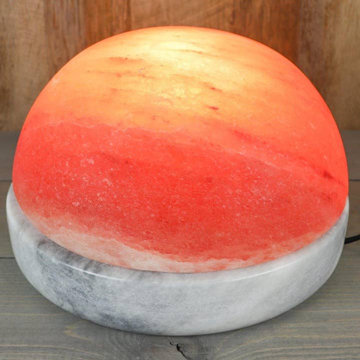11" Himalayan Dome Lamp Gray Marble Base w/ 40-Watt Bulb for wholesale by Himalayan Secrets