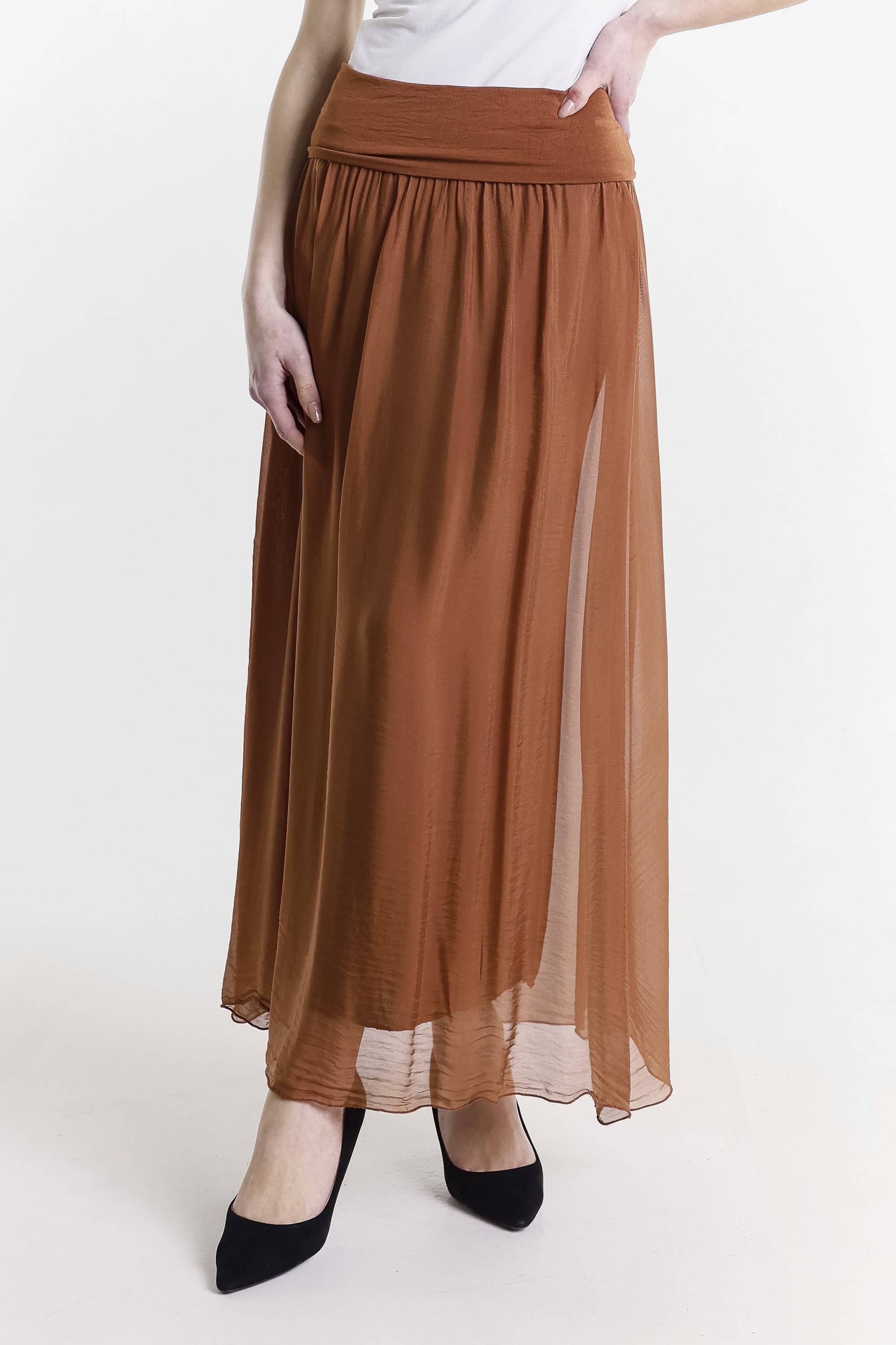 TINA Stephens Italy/Tees By Tina - Vendita all'ingrosso Gonna - Donna - Gonna in vita pieghevole in seta Brenda (SL204)22