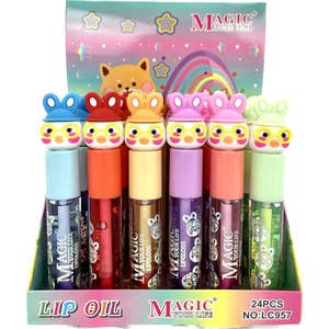 Cute kids lipgloss Peach lip gloss Tea Cup Lip Gloss Charm Keychain Chain  Honey Lip Oil Moisturizing Lip balm Lipstick Cosmetics - AliExpress