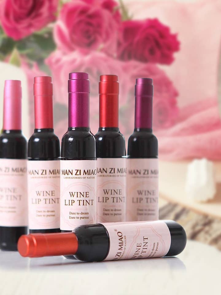 Ensemble de 24 teintes à lèvres en forme de bouteille de vin avec boîte de présentation pour la vente par 42POPS