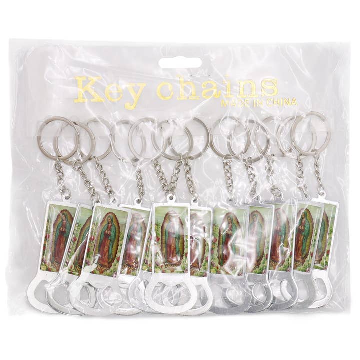 AS SHOWN Guadalupe Metal Bottle Opener Keychain for wholesale on Faire3