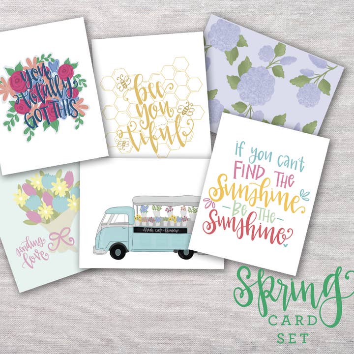 Spring Greeting Card Set for wholesale by The Redheaded Camel