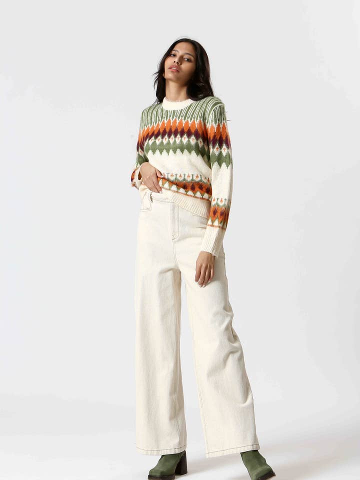 T24203316 - Ladies Multi Print Sweater for wholesale by The Korner - USA