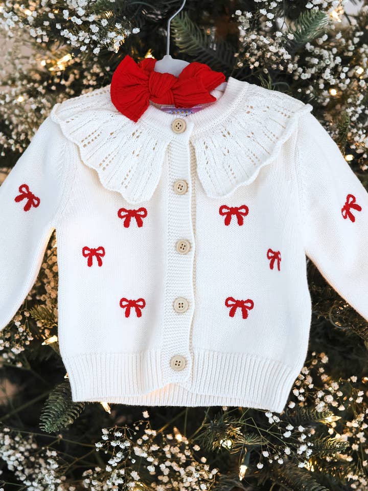 Celebrate Your Tribe - Wholesale Cardigan - Baby - Red Bow Cardigan1