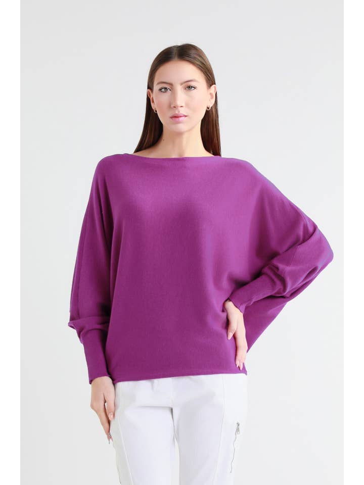 TINA Stephens Italy/Tees By Tina – Großhandel Strickpullover – Damen – Mylah Seriously Weicher Fledermaus-Pullover (BLS413)36