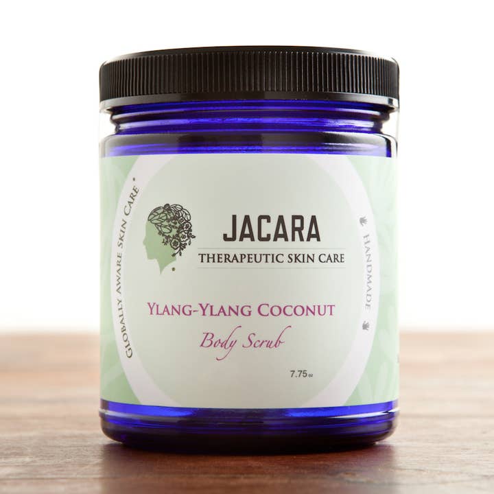 Ylang-Ylang Coconut Body Scub 7.75 oz for wholesale by Jacara therapeutic skincare
