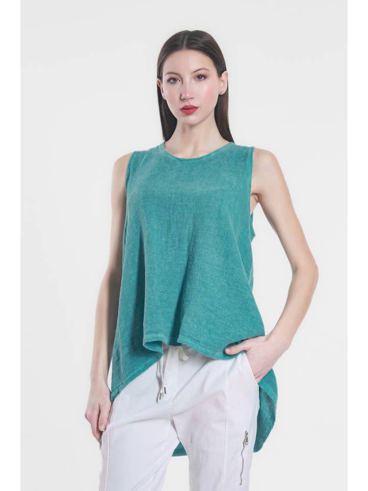 TINA Stephens Italy/Tees By Tina - Wholesale Tank Top - Women's - Lexa Lin-Co Tunic Tank (BT117)2