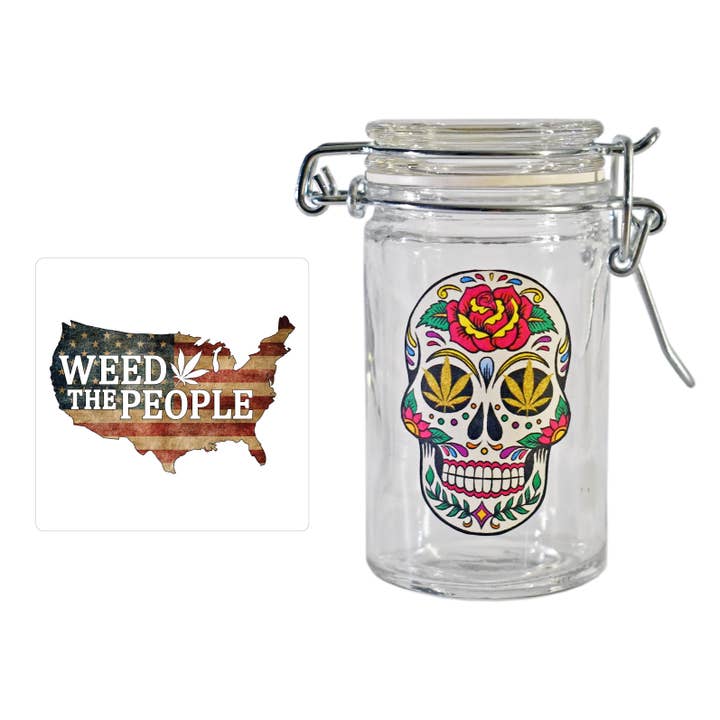 YAY NOVELTY - Wholesale Humidor/Cigar Accessory - Airtight Smell Proof Stash Glass Jar - Weed The People