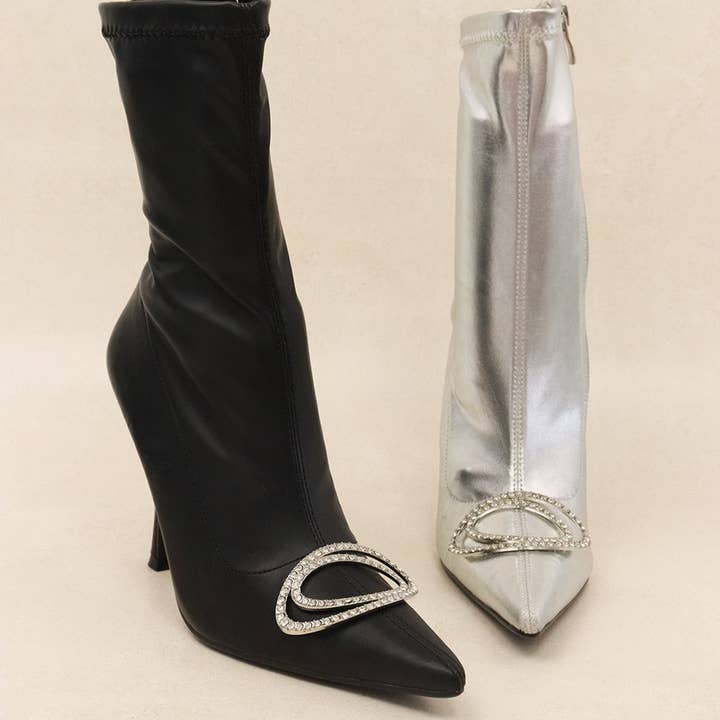 BOUNCY - Stretch PU Bootie Logo Detail for wholesale by Lemonade Shoes