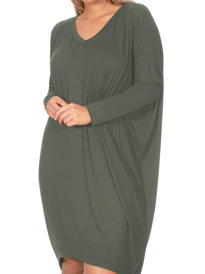 Tuniekjurk met lange mouwen van bamboe voor wholesale door B Free AUSTRALIA