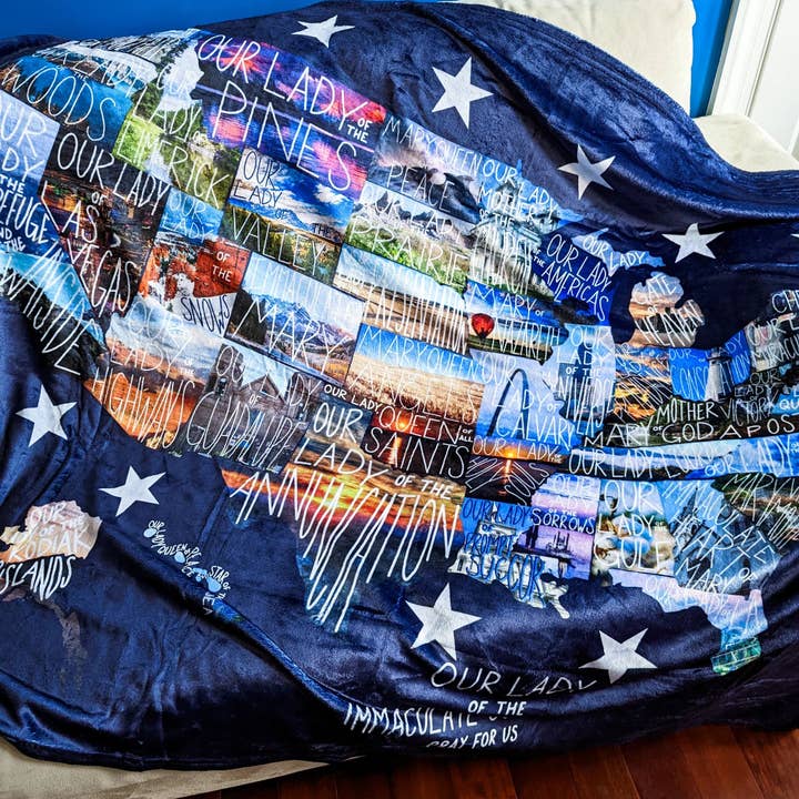 worthy of Agape - Wholesale Throw Blanket - Mary States of America Blanket3