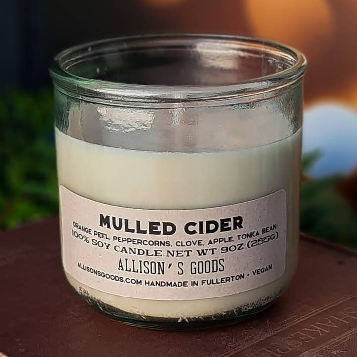 Mulled Cider Vegan Soy Candle for wholesale by Allison's Goods