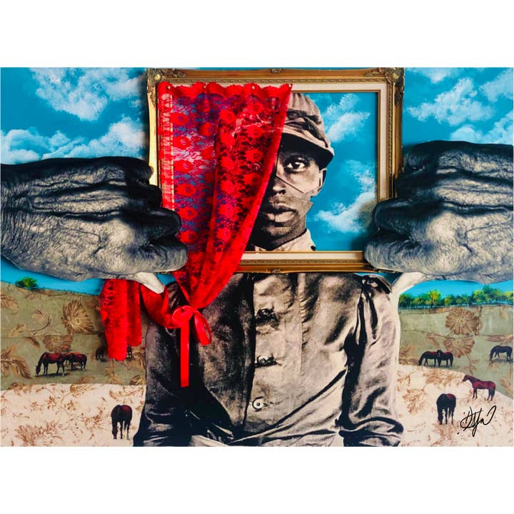 Behind the Roses Art Print for wholesale by Dafri Studios