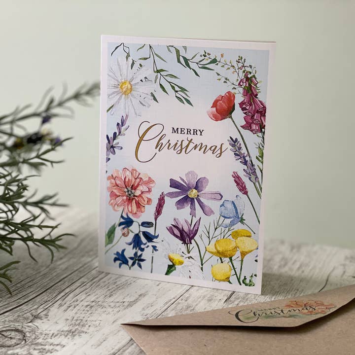 WILDFLOWER Christmas Card - Mini or Regular size for wholesale by Scattered Seed Co