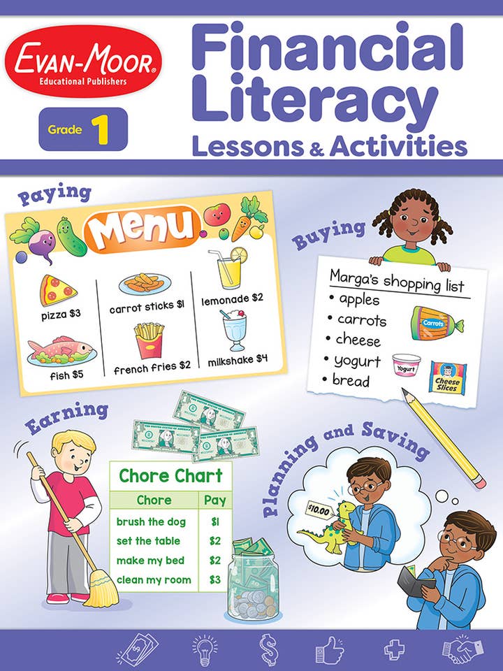 Financial Literacy Lessons and Activities, Grade 1 for wholesale by Evan-Moor Educational Publishers