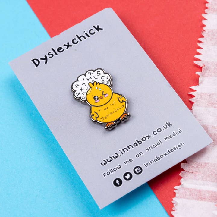 Innabox Ltd - Wholesale Lapel Pin/Button - Dyslexchick Enamel Pin - Dyslexia1