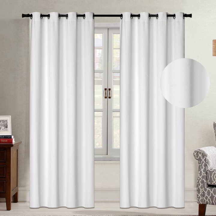 ShopBobbys - Wholesale Curtain - Oakley Embossed Room Darkening Grommet Window Panel, 54x84 Inches2