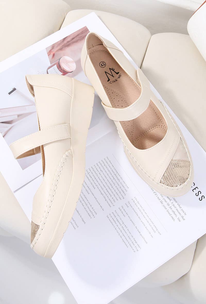 BELLICY / Cink-me - Wholesale Sandals - Women's - DM890-2, Wedge sandals in two-tone faux leather/lizard0