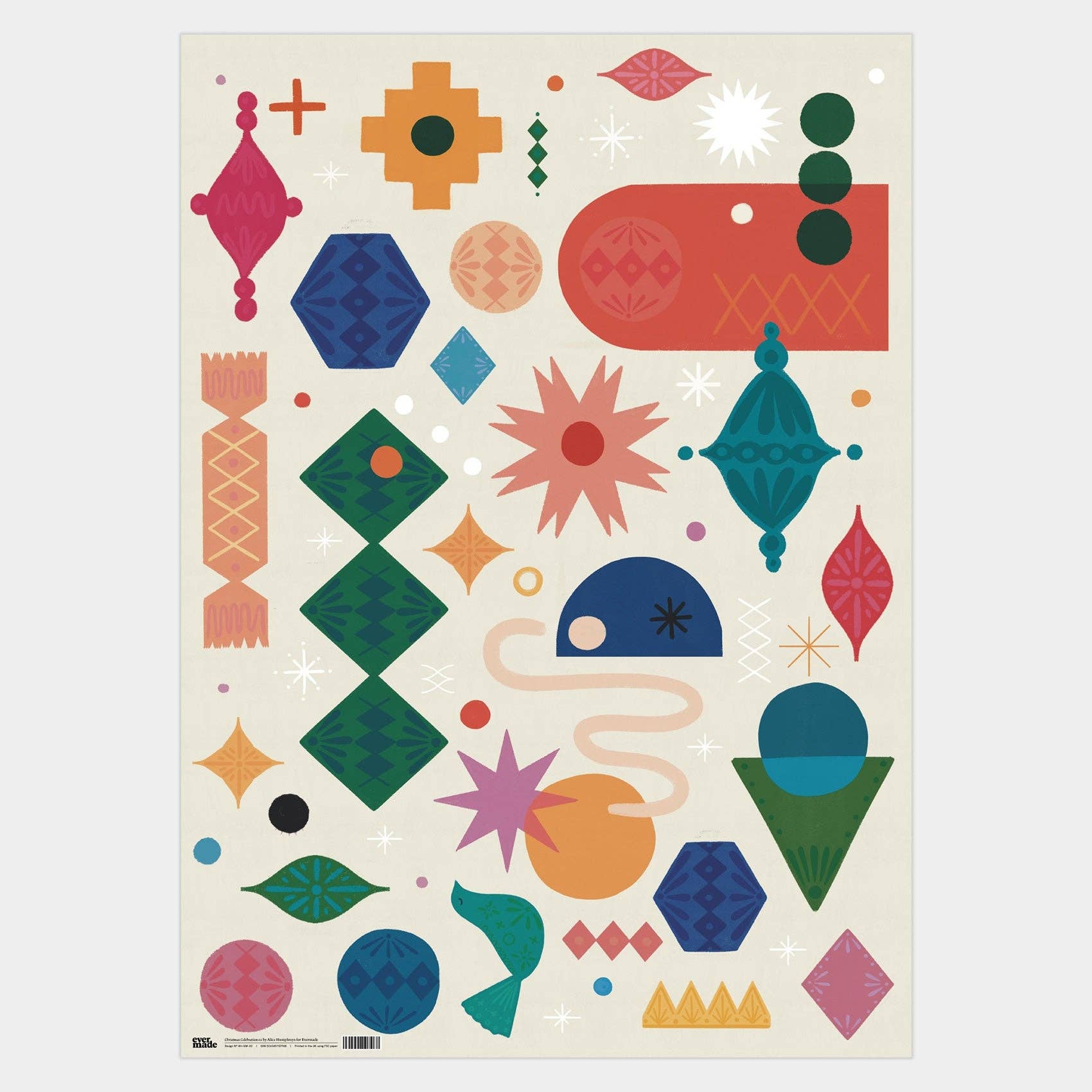 Evermade – wholesale Flat wrap – Christmas Celebration 02 - White Gift Wrap0