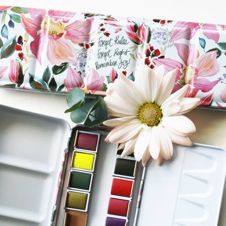 Paintcrush - Wholesale Palette/Mixing Tray - The Ready For Joy Empty Watercolor Palette - Dahlias5