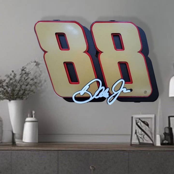 Premier Dale Earnhardt Jr. Gold #88 3D Signature for wholesale by Premier Metal Art