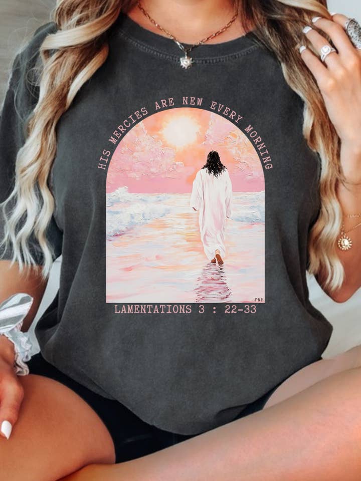 Posh Magnolia Boutique - Wholesale T-Shirt (Graphic) - Women's - Comfort Color Vintage Religious Graphic T-Shirt | Faith Tee