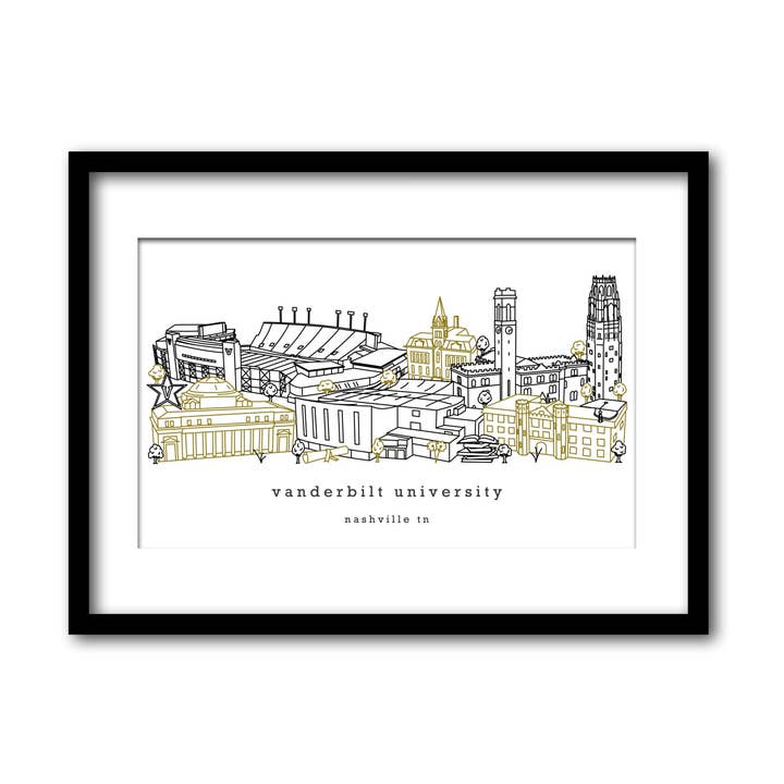 Vanderbilt Universitet minimalistisk väggdekor Tennessee konst för wholesale av Townsville Art