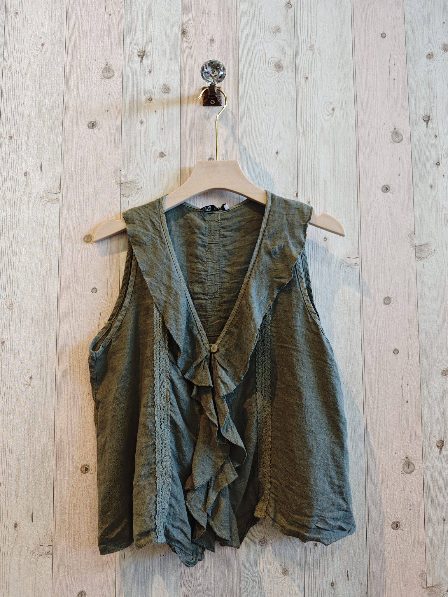 Linen & More - Vente Chemisier – femme - Blouse sans manches en lin 100%0