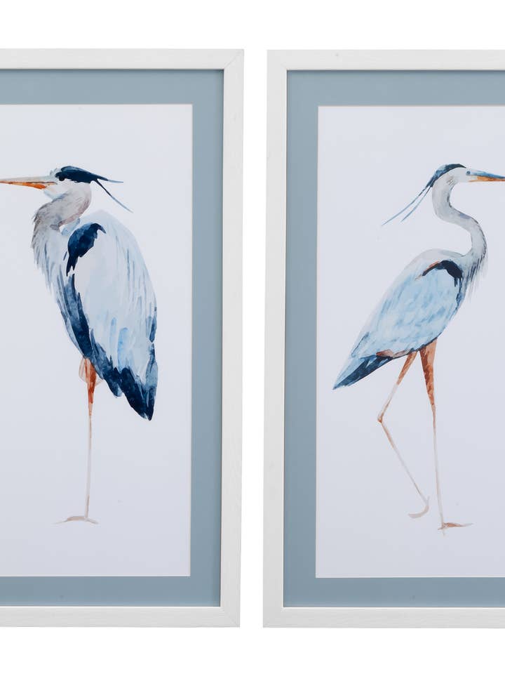 Heron Framed Print Set of 2 for wholesale by Bassett Mirror Co