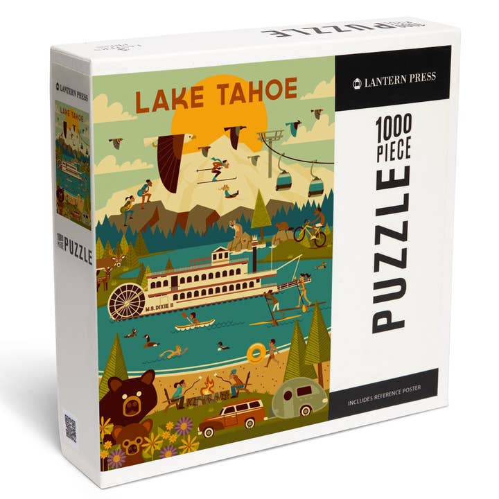 Lantern Press - Wholesale Puzzle - Adult - 1000 PIECE PUZZLE Lake Tahoe, Geometric Collection