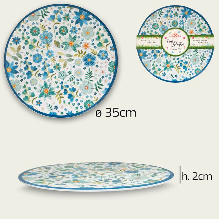 Rundt Lavt Fad Fiori D’Autore Bluart I Melamin for engroshandel hos ARCA ITALY