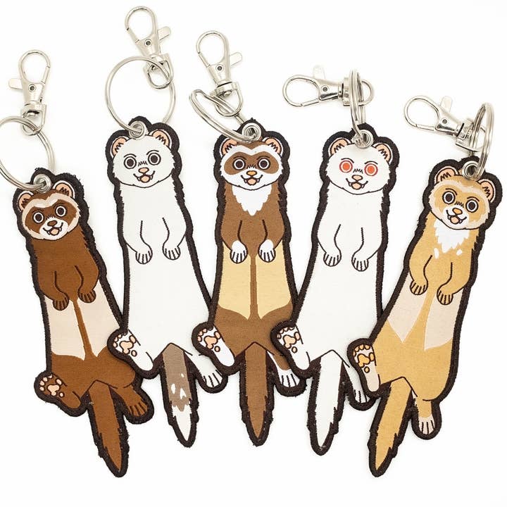Camp Mustelid - Wholesale Keychain - Unisex - Ferret Embroidered Keychain0