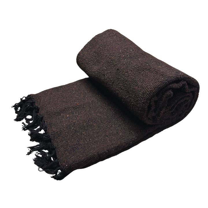West Path - Wholesale Throw Blanket - Solid Brown Mexican Blanket