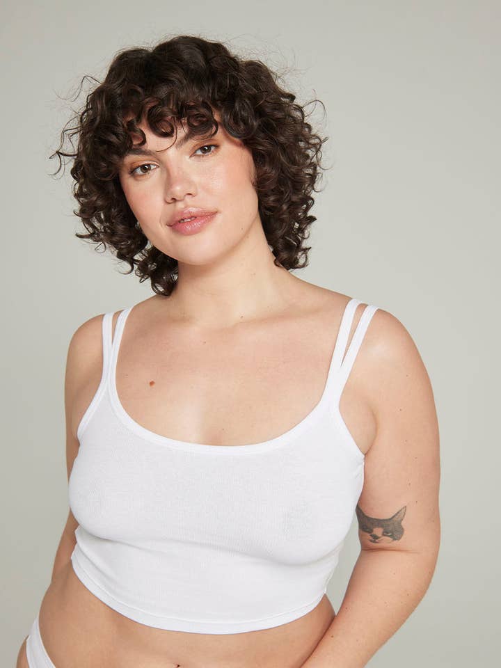 Colete Cortado em Algodão Orgânico - Algodão Branco por atacado de Nudea