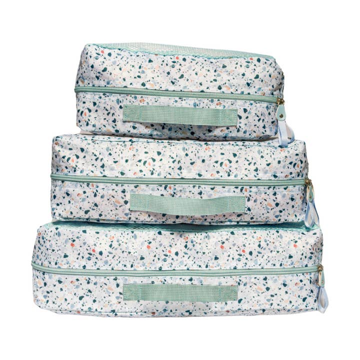 Ensemble de 3 cubes de rangement Terrazzo pour le voyage pour la vente par Hang Accessories