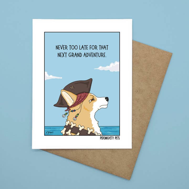 “Never Too Late” Folded Notecard for wholesale by Persnickety Pets