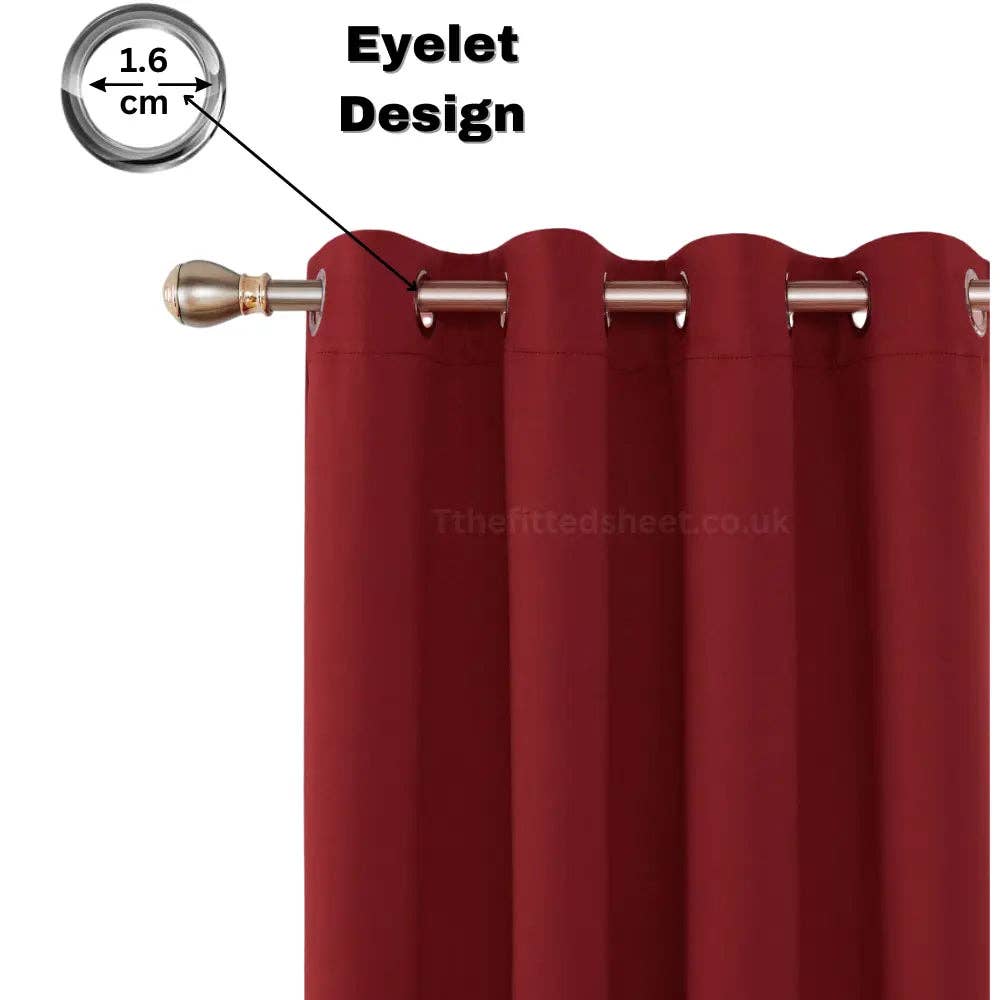 The Fitted Sheets – wholesale Curtain – Red Blackout Thermal Curtains – Eyelet Top, 2 Panels2