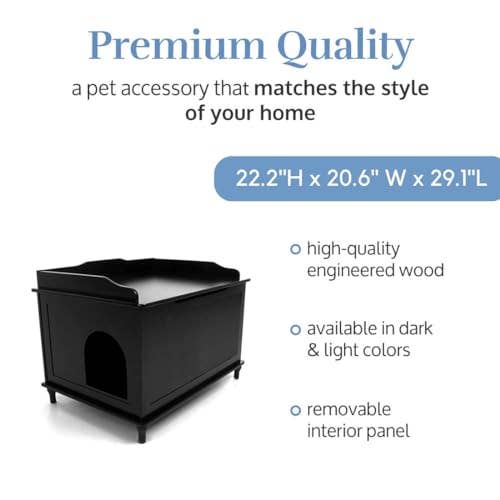 Designer Pet Products, LLC – Caixa de areia para gatos por atacado – Enclosure para Caixa de Areia de Gato, Oculta e à Prova de Cachorro - Caixa de Areia Preta6