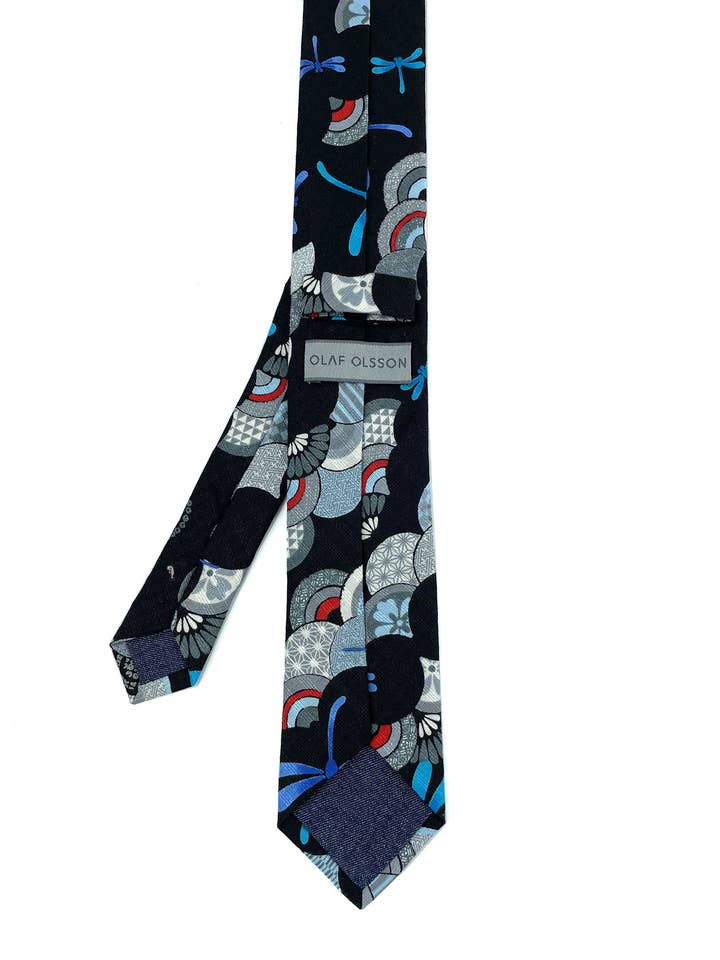 Blue Dragonflies Necktie for wholesale by Olaf Olsson