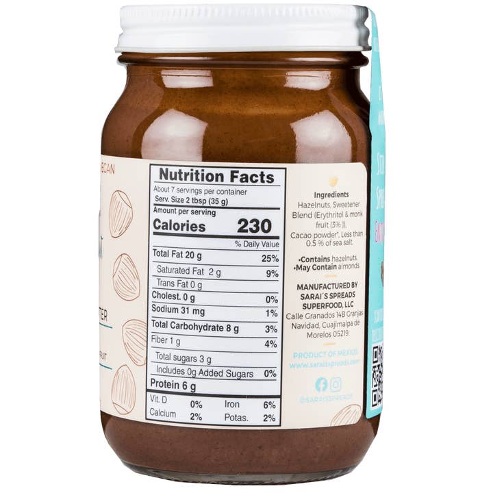 Sarai's Superfood Spreads - Vendita all'ingrosso Burro di frutta secca - Burro Nocciola Cacao2