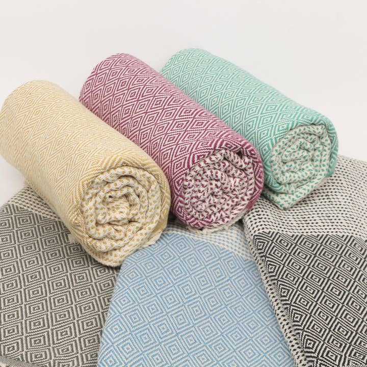 Toalla de hammam de algodón turco con tejido de diamante para venta al por mayor de Anatolia Loom