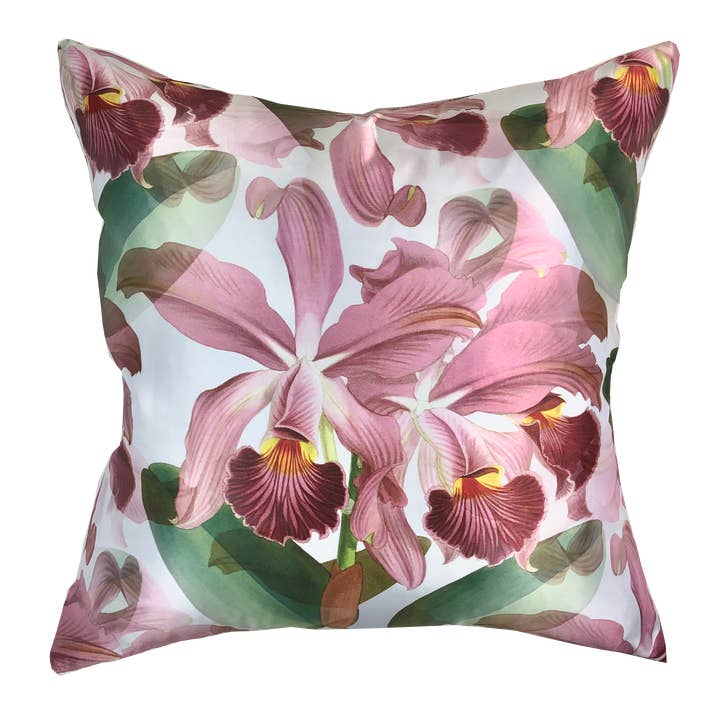 Orchid Cattleya Whitei Pillow ACA-019 | 22” X 22” for wholesale by Poetry Lane