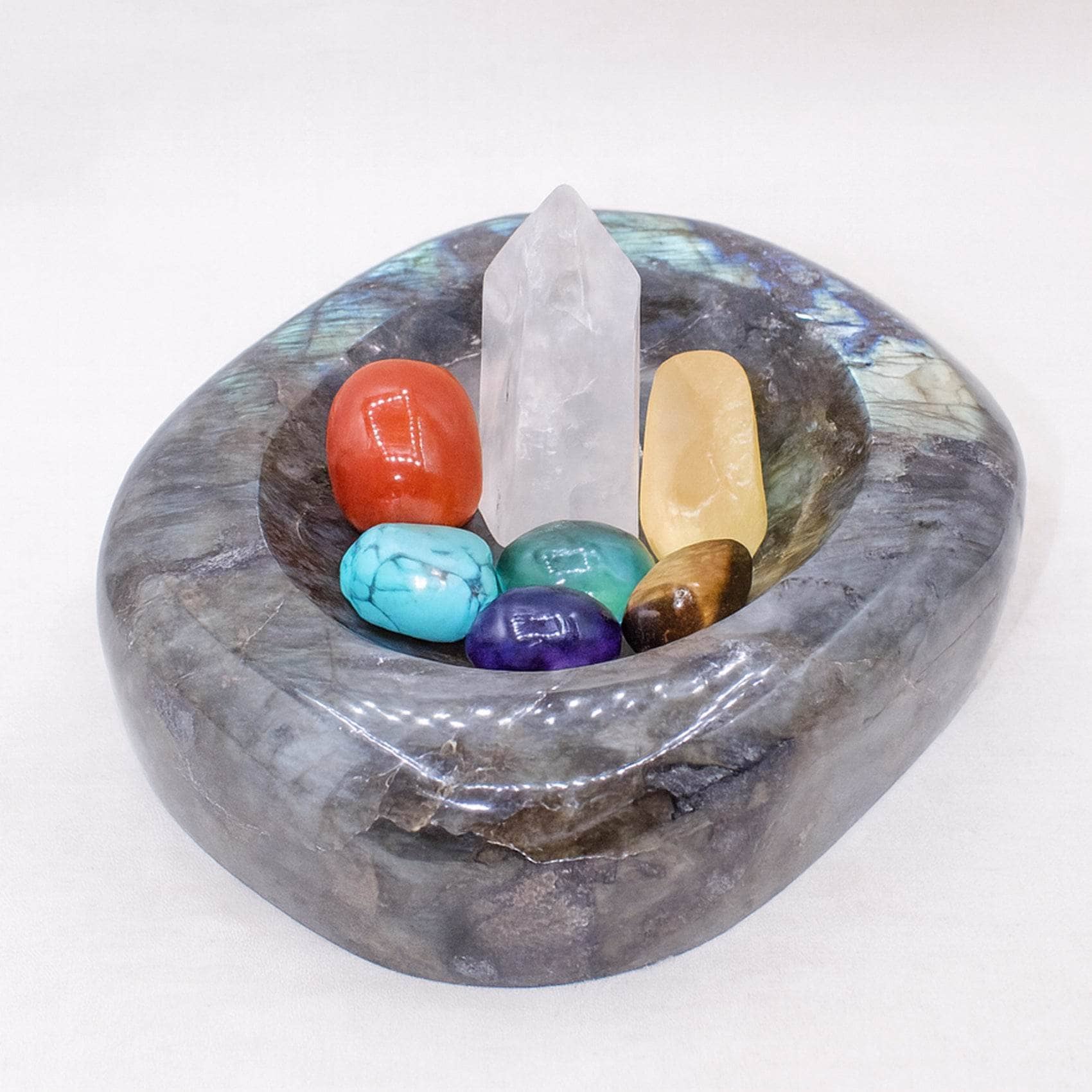 Tiny Rituals - Wholesale Spiritual Stone/Crystal - Genuine Labradorite Blue Flame Bowl - 1 of a Kind16
