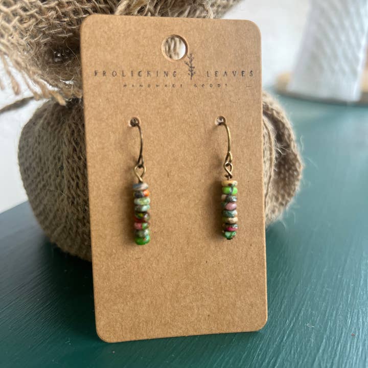 Frolicking Leaves - Wholesale Dangle Earrings - Imperial Jasper Earrings