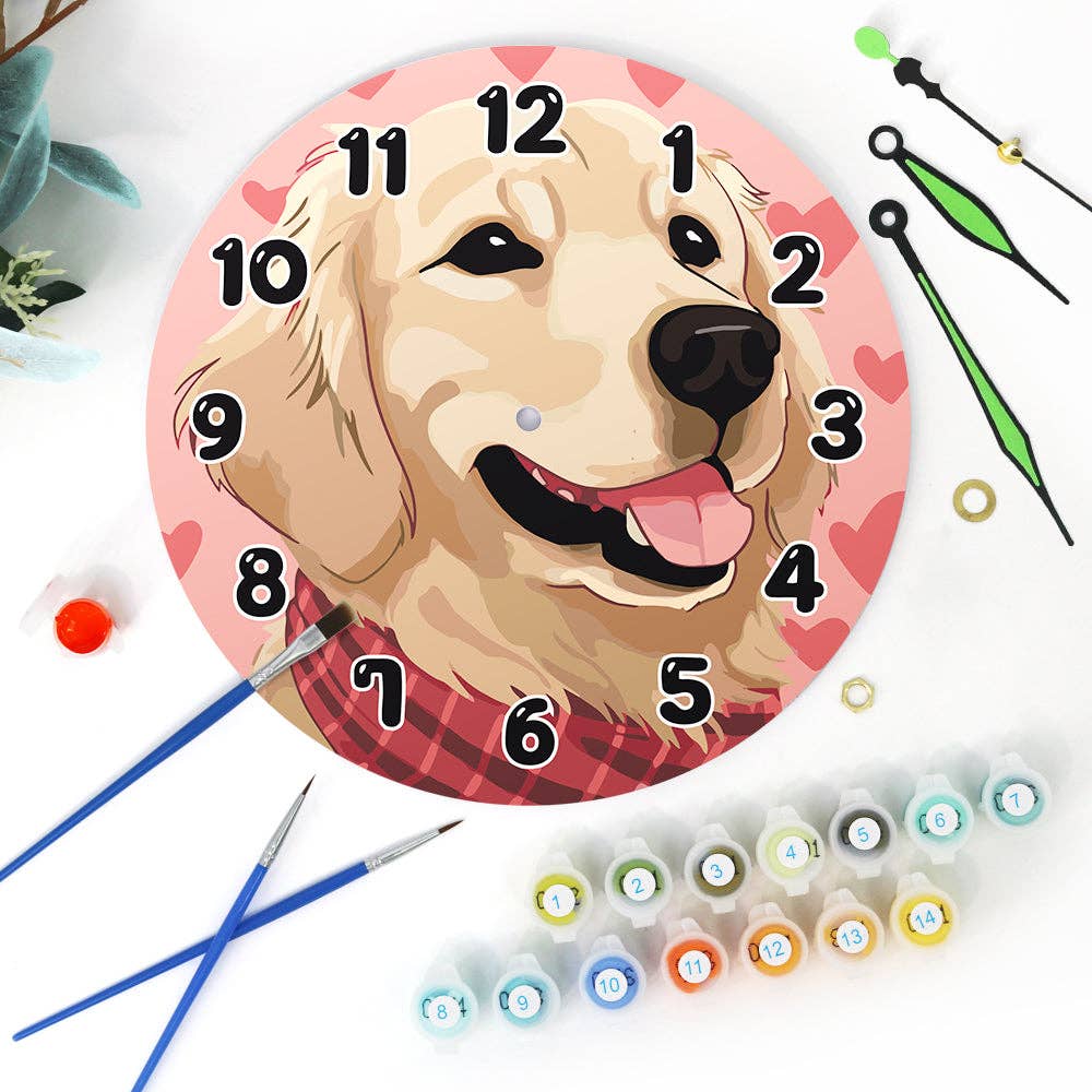 Paint Your Numbers - Wholesale DIY Craft Kit - Paint the Moment – Golden Pup Clock Kit19