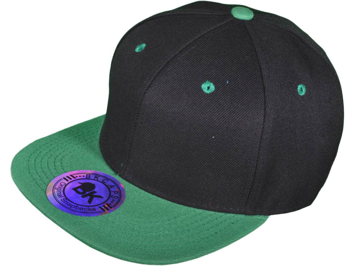 Buck Wholesale - Wholesale Flat Brim Cap - Unisex - Blank Snapback Hats - BK Caps Flat Bill Plain Vintage52